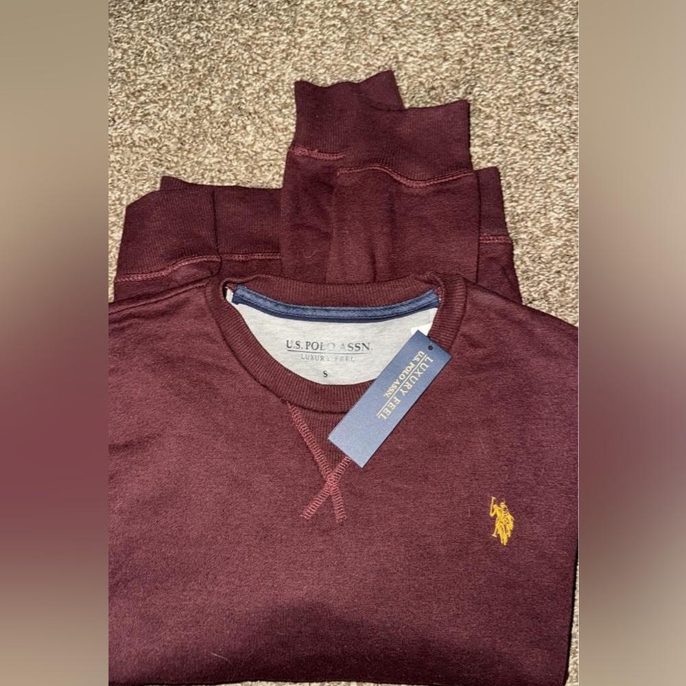 U.S. Polo Assn. Maroon Crewneck Sweatshirt